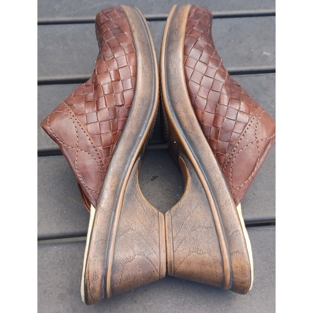 Bass Judy Brown Woven Leather Mule Clogs Women’s 8M Boho Cottagecore - Picture 10 of 11